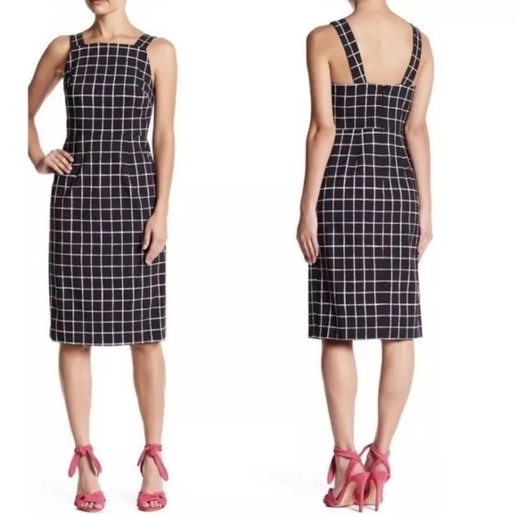 Betsey Johnson Dresses & Skirts - Betsey Johnson Teresa Windowpane Black and White Midi Dress size 8
